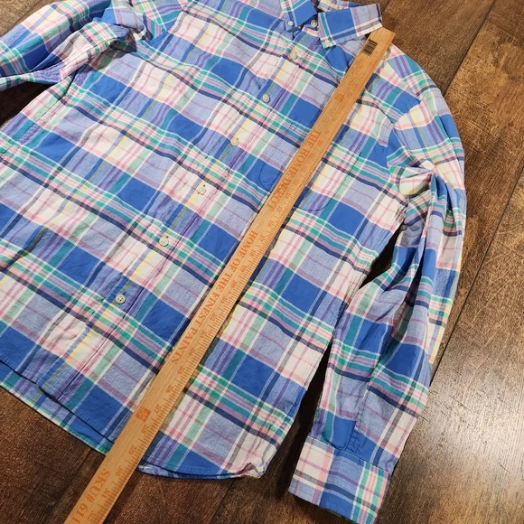Vineyard Vines Men's Size M Colorful Button Down Plaid Shirt Long Sleeve Preppy - Picture 7 of 8